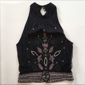French Connection beaded sleeveless top